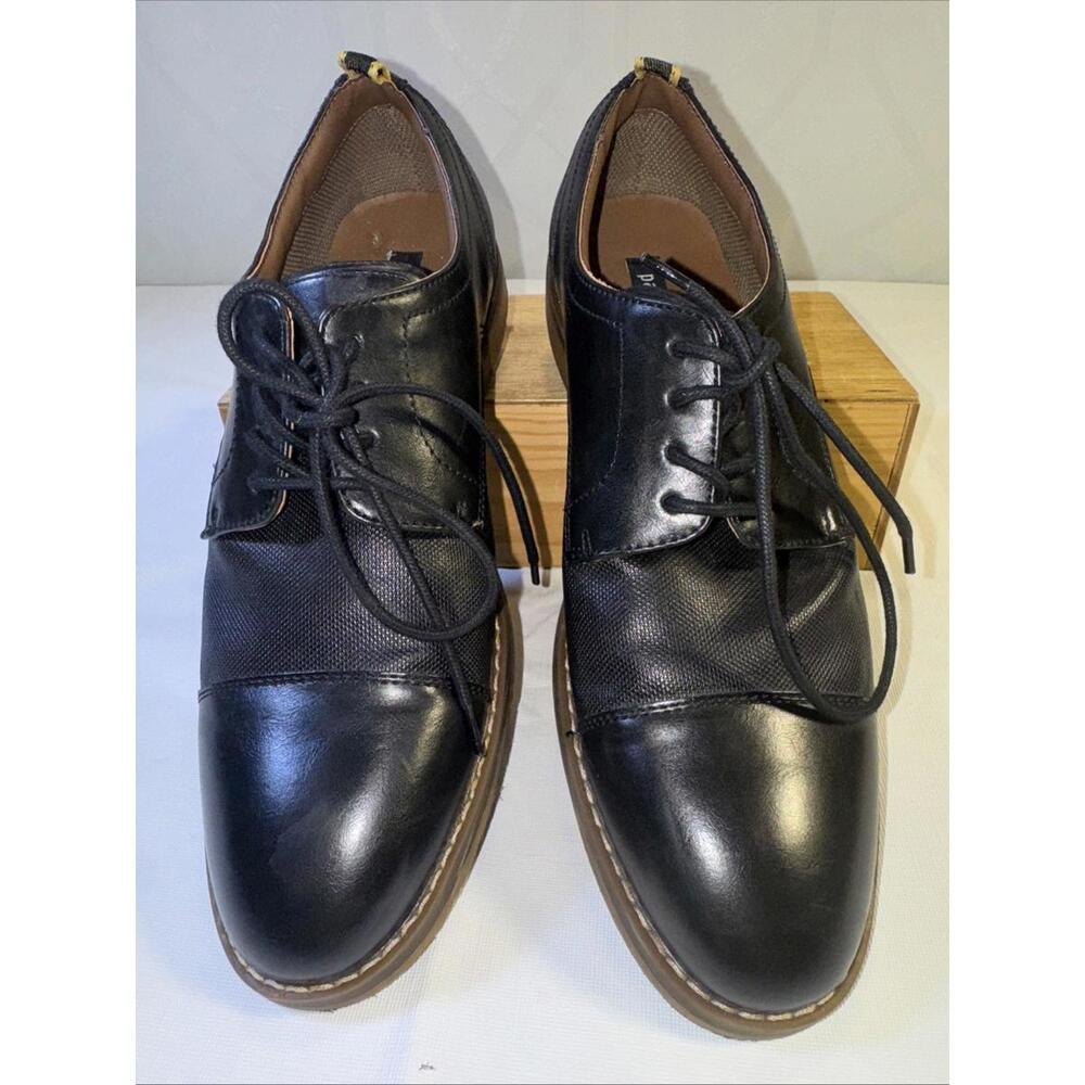 Parker and sky mens black faux leather lace up shoes Oxfords Loafer Size 10 M